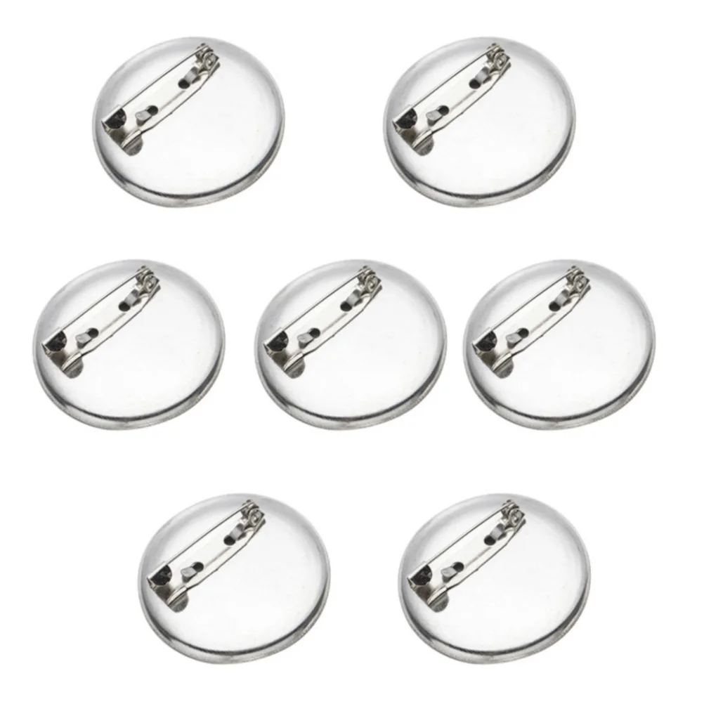 100 pezzi di accessori per spille a piastra rotonda fai da te vassoi inferiori per spille fermagli per gioielli componenti per distintivi a disco con spilla in lega leggeri