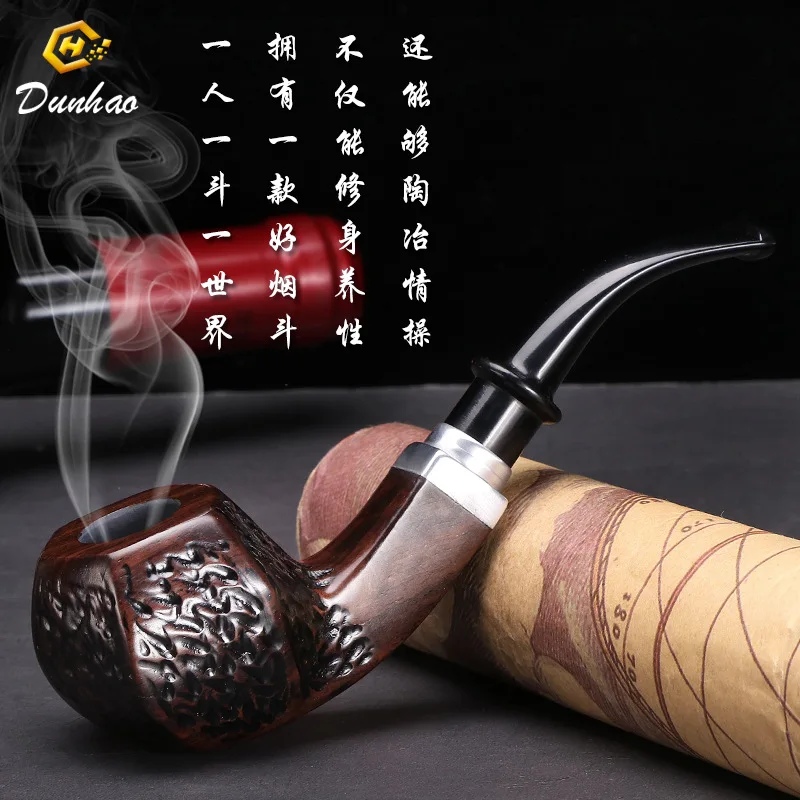 Creative Wood Tobacco Pipe 9MM Filter Pipe Potable Handheld Smoking Pipe Cigarette Accessories Men\'s Gifts