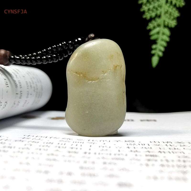 CYNSFJA Real Rare Certified Natural Chinese Hetian Seed Jade Nephrite Unisex Lucky Amulets Jade Pendant High Quality Best Gifts