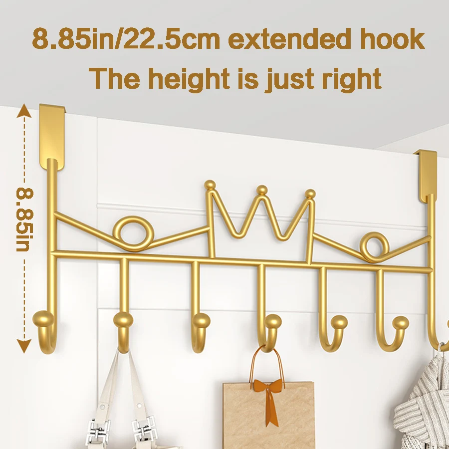 Hook Behind the Door, Punch-Free Door Rear Hanger, Door Storage Coat Hook, Entrance Door Bathroom Door Hook, Door Shelf, for Living Room, Kitchen