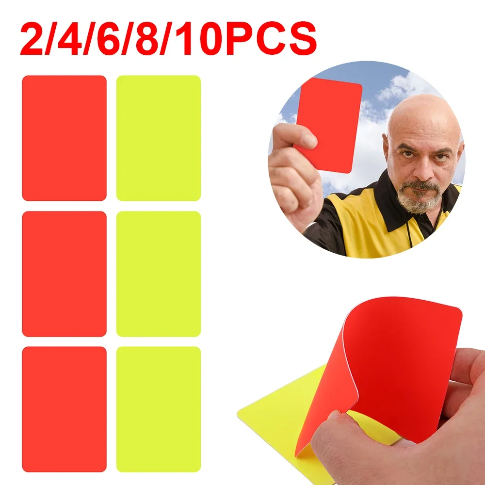 2/10Pcs PVC Soccer Referee Red Yellow Card Football Match Training Tool 3.2x4.3 inch Warning and Ejection Card Football Supplies