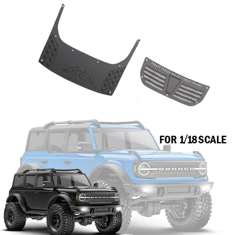 

Наклейка на капот двигателя из нержавеющей стали, декоративный металлический лист для 1/18 Trax Trx-4m Bronco Trx4m