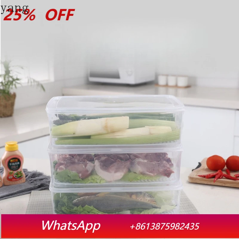 

LMM vegetable and fruit finishing storage box fish meat with lid drain sealed fresh-keeping box