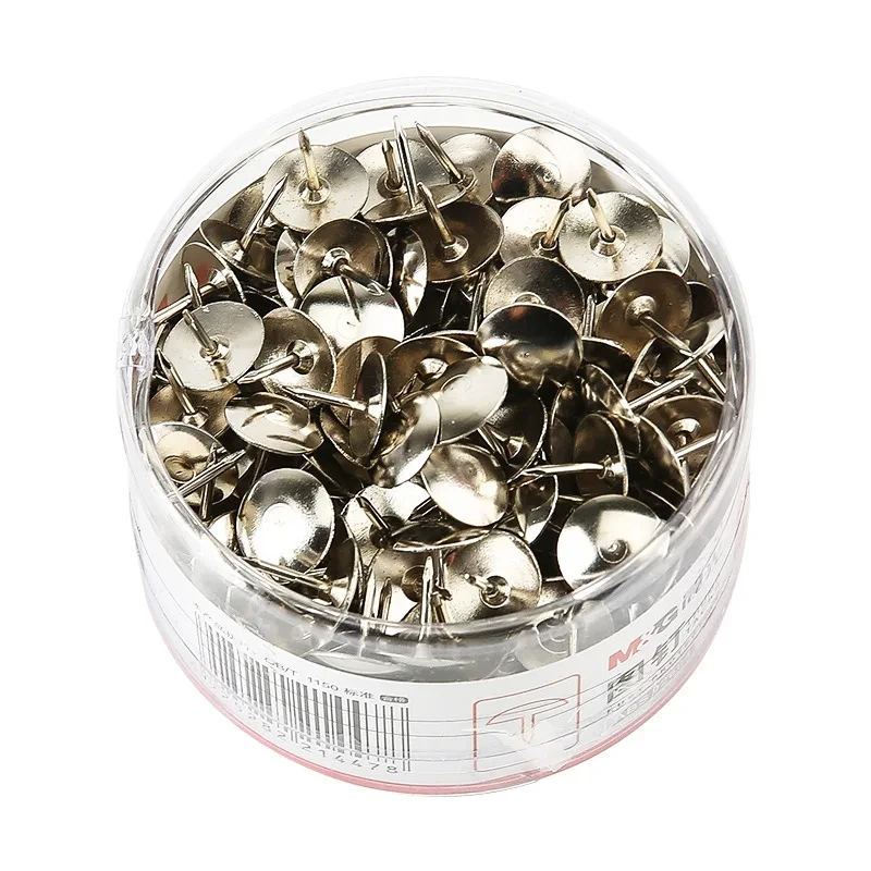 Imagem -05 - Silver Pushpins Metal Tachas Thumb Desenho Mapa Push Pins Artesanato Acessórios de Escritório Material Escolar Papelaria 300 Pcs Caixa m & g