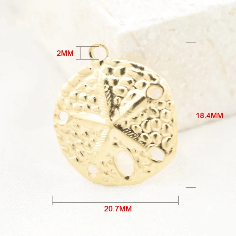 قلادة دلاية على شكل دولار رملية مملوءة بالذهب عيار 14 قيراط لصنع القلادة بنفسك نتائج المجوهرات - سحر موضوع المحيط