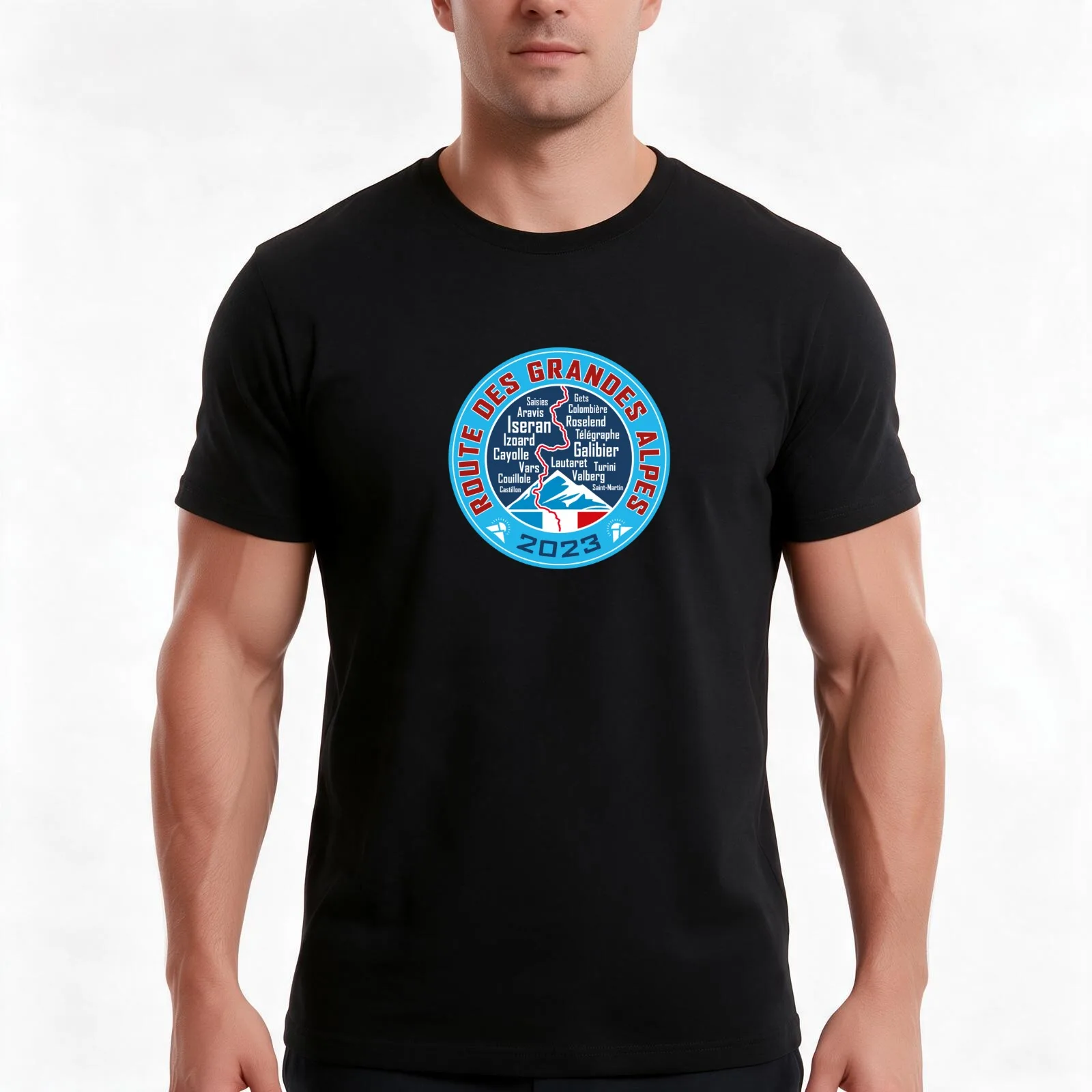Route des Grandes Alpes V3 2023 T-Shirt, Summer Casual Cotton Tee, Oversized Streetwear Tops, Vintage Graphic Print, 100% Cotton