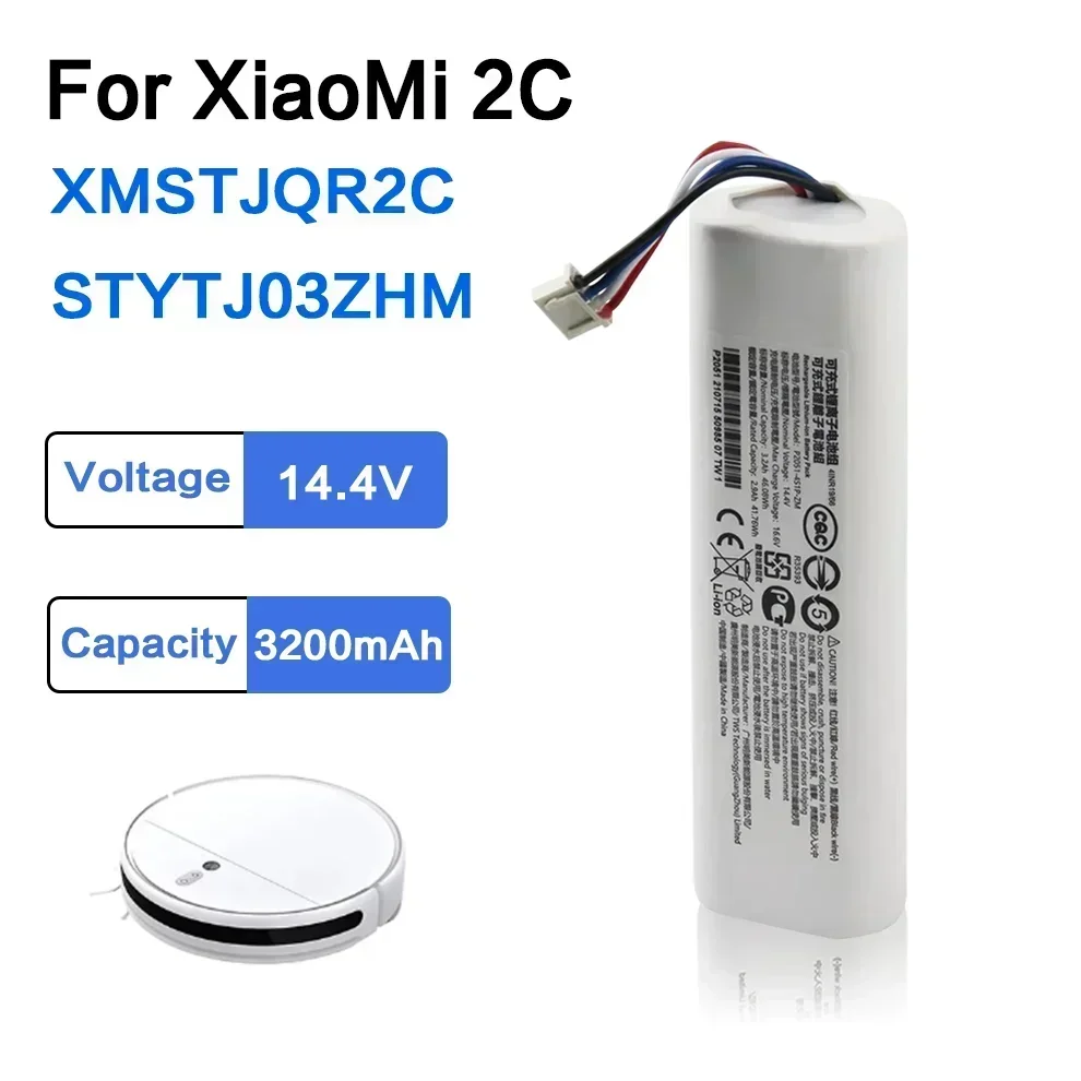 Untuk Xiaomi Mi Robot pel vakum 2C Battery/STYTJ03ZHM/P2051-4S1P-ZM paket baterai 18650 14.4V baterai Li-ion pengganti