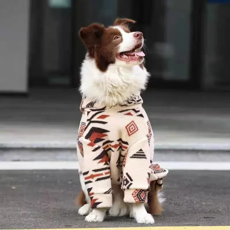 Autumn And Winter Thick Velvet Warm Clothing For Large Dogs Warm Four Legged Coat Golden Retriever Labrador Retriever Pet Coats