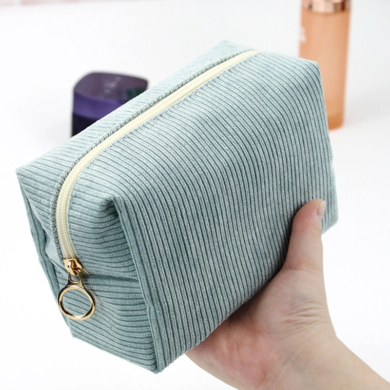 Corduroy Pencil Case Large Capacity Pencil Cases Stationery Solid Color Trousse Kawaii Kalemlik School Supplies Pencil Pouch