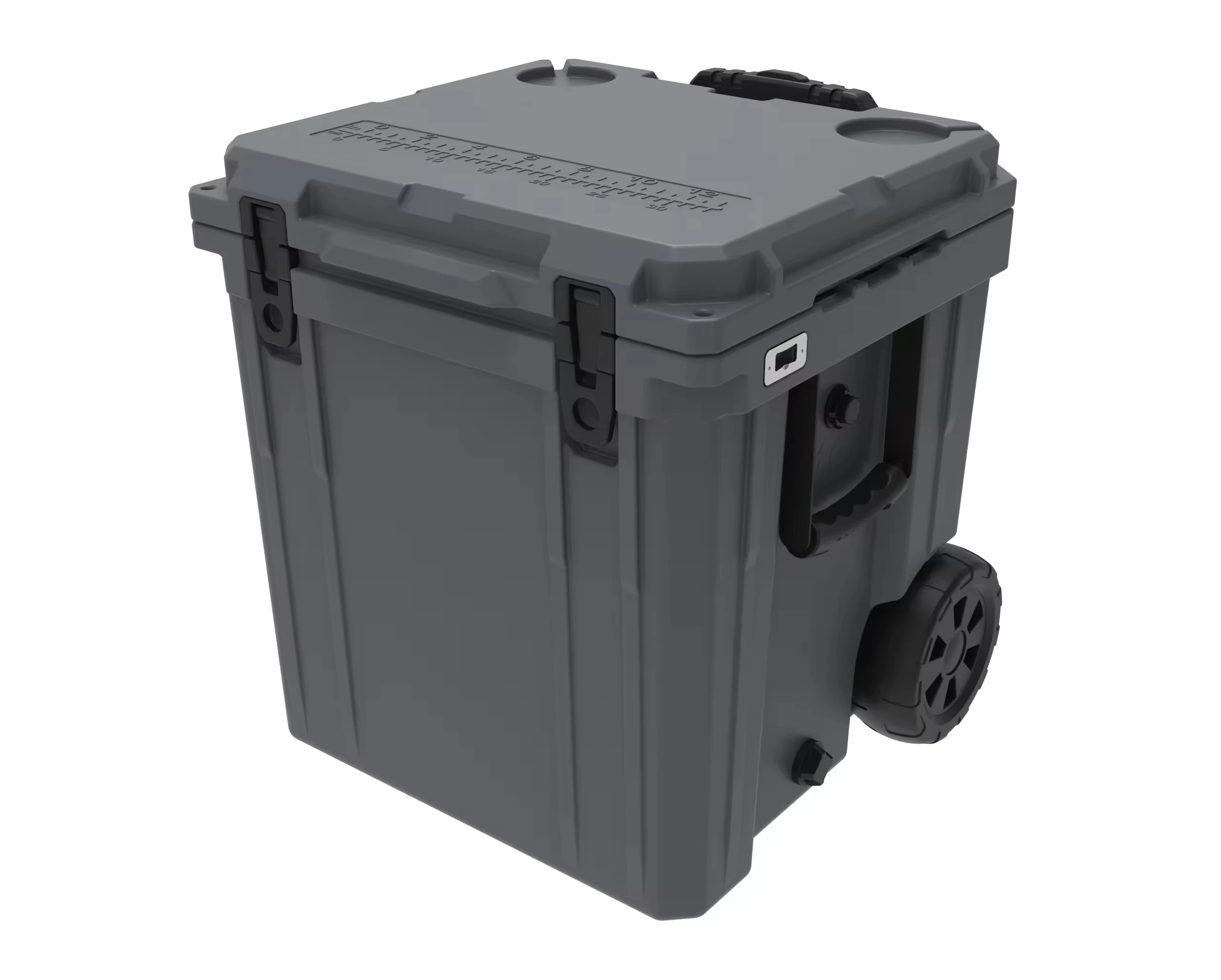 Custom 46L LLDPE Rotomolded Unbreakable Cooler Box Ice Retention Bear Resistant Waterproof Food Chair Chest Fishing Camping