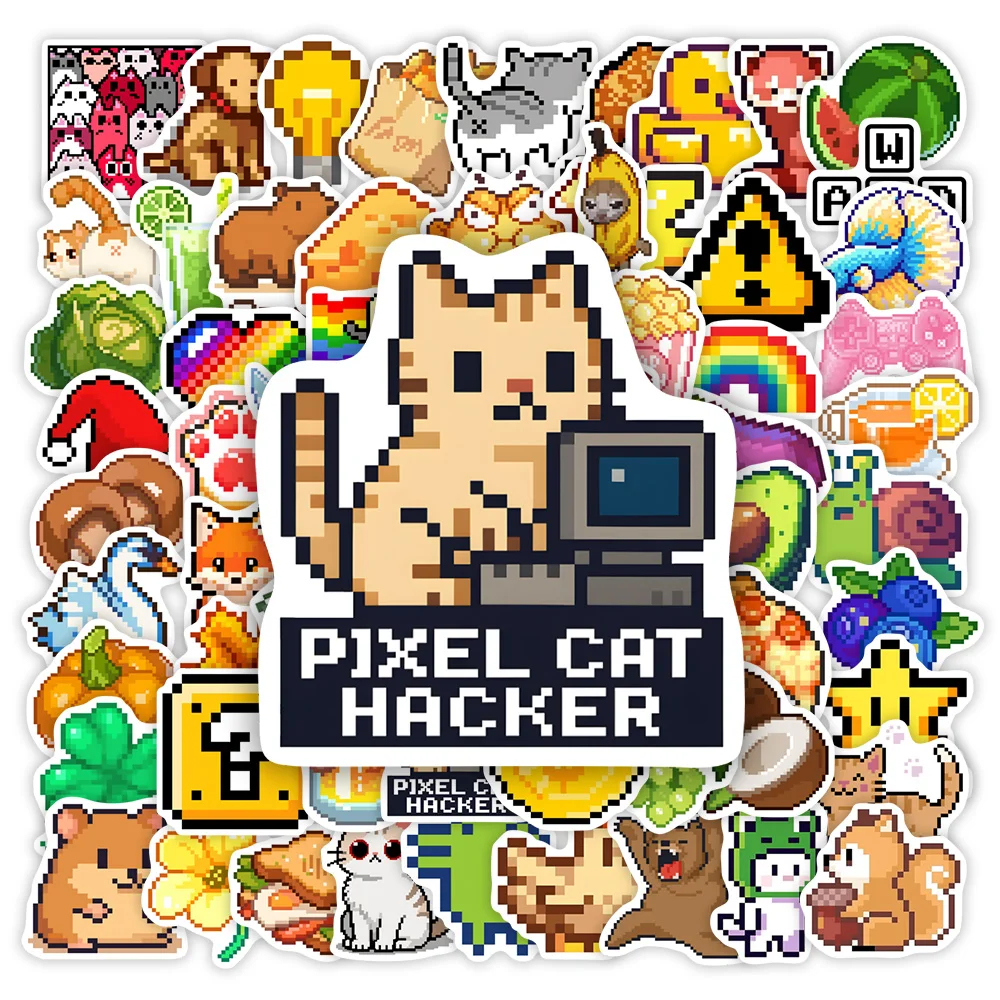 Kreative Pixel-Art-Aufkleber, dekorative Vinyl-Sticker für Scrapbooks, Tagebücher, Junk Journals, DIY-Geschenke, Spielzeug, Laptop, Gepäck, wasserfest