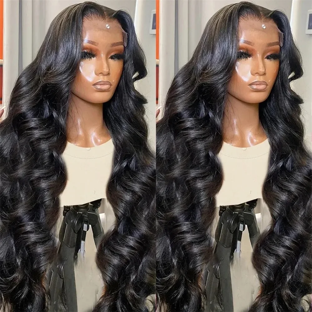 180 Density 30 38 Inch HD Transparent 13x4 13x6 Pre Plucked Body Wave Lace Frontal Wig Human Hair Brazilian Lace Front Wig Women