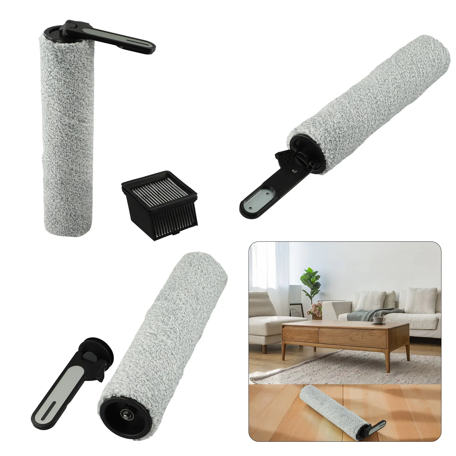 1set Main Soft Roller Brush With Filter For Trouver For K10 & For K10 Pro Wet Dry Robot Vacuum Cleaner Home Improvement Parts