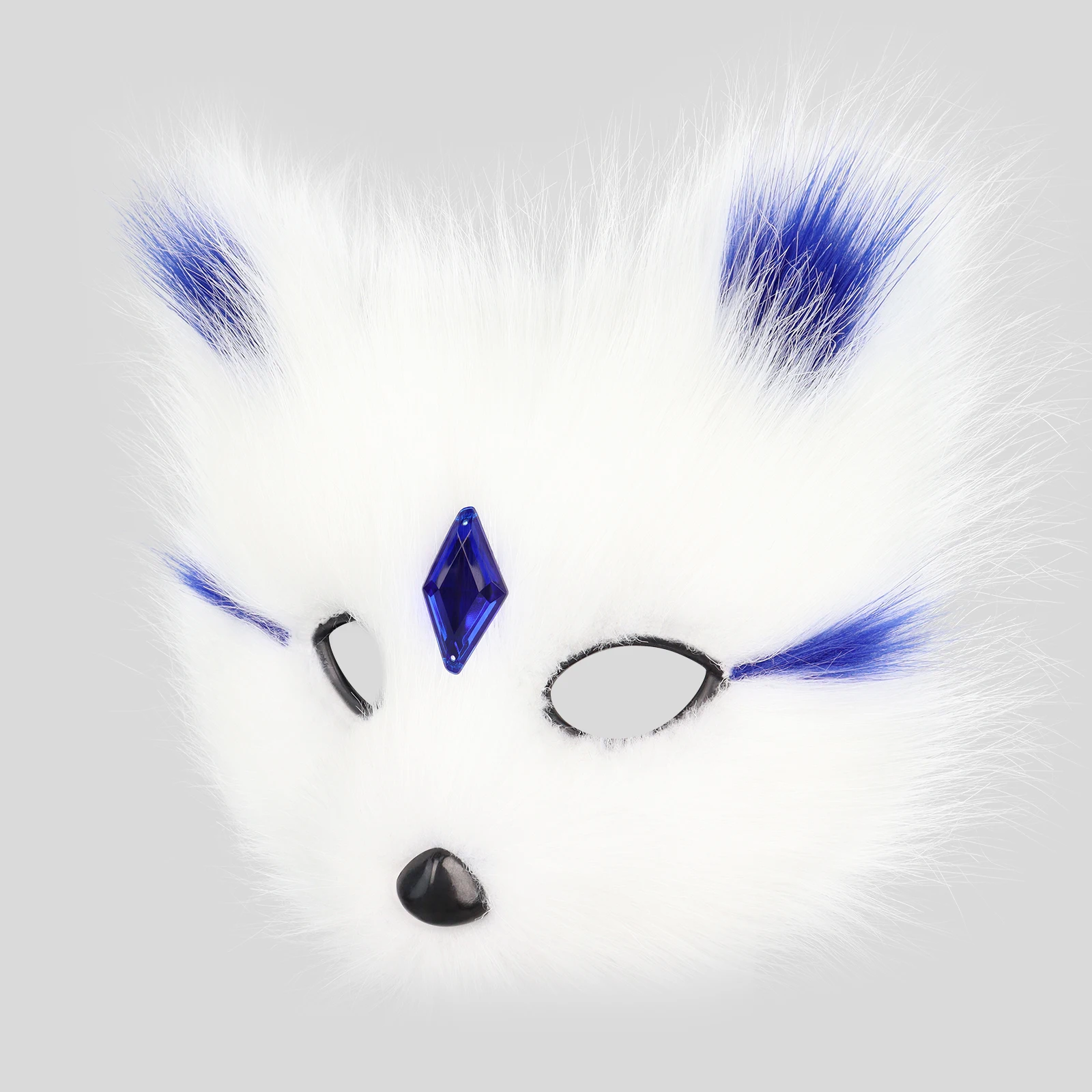 Maschere a mezza faccia di volpe di peluche Maschera di lupo gatto animale Halloween Natale Masquerade Party Costumi cosplay Puntelli