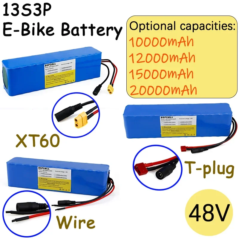 48V E-Bike Battery 10Ah/12Ah/15Ah/20Ah Li ion Battery Pack Bike Kit for E-Bike Battery