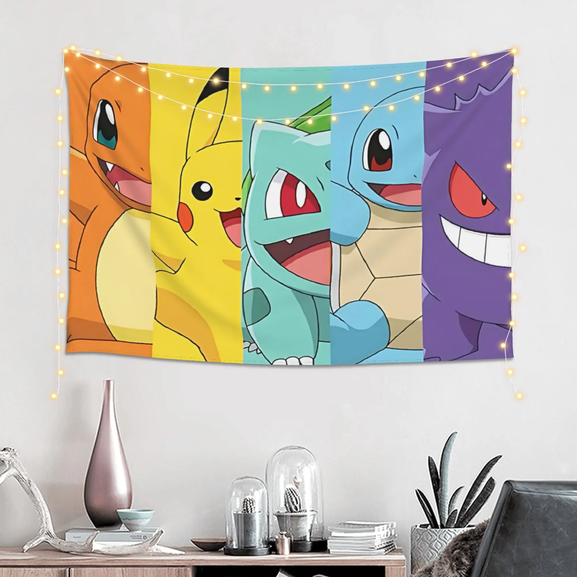 Customized Pokemon Cutecore Tapestry  Wall Hanging Blanket Tapestry Home Decor Items Wall Decorations