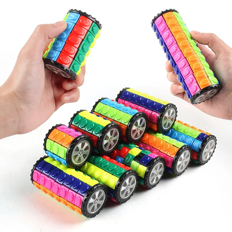 Cor 3d rotativa cubo mágico quebra-cabeça cor torre alívio do estresse romance cubo mágico crianças brinquedo montessori brinquedo presente