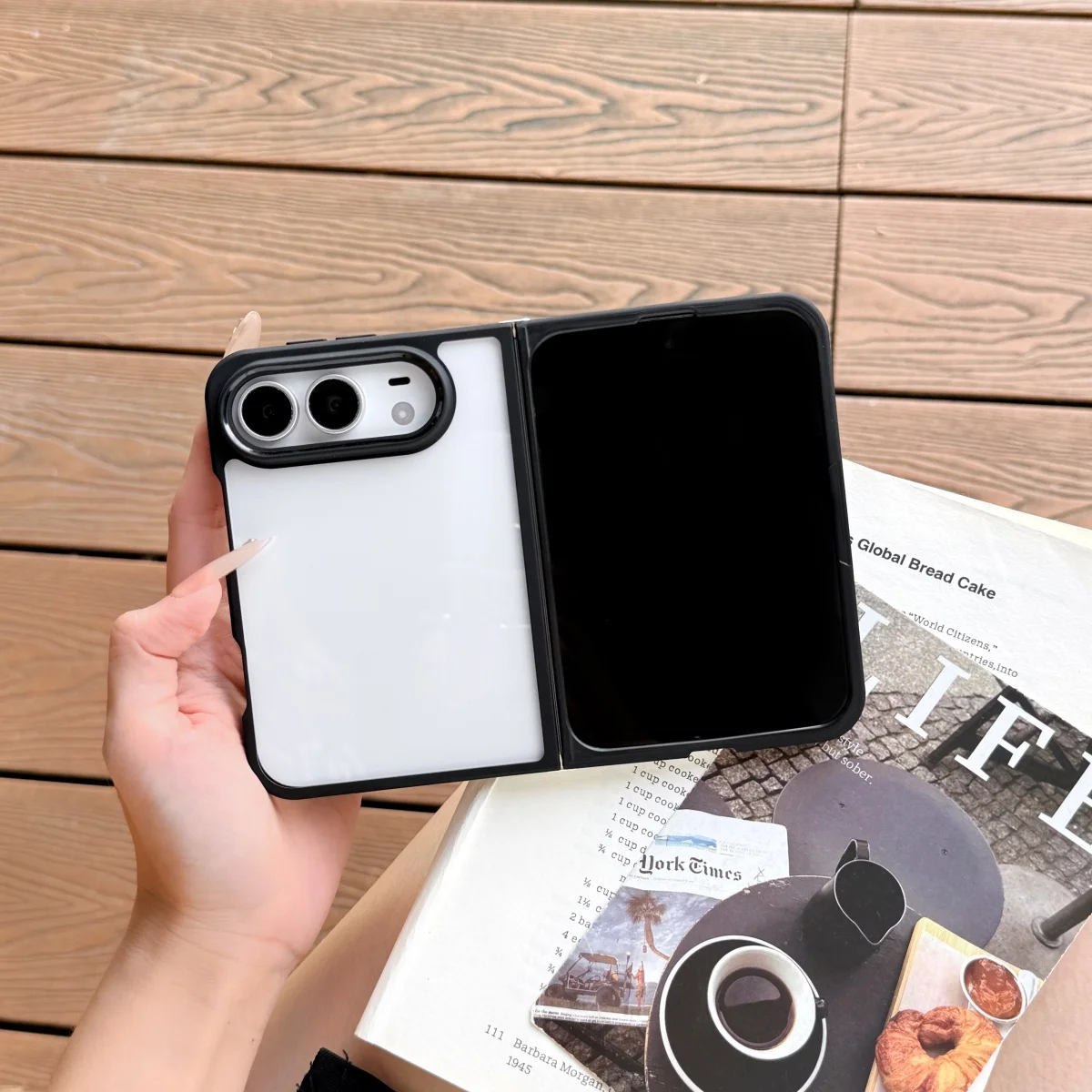 Matte Transparente Duo Dünne Schlanke Handyhülle für Apple iPhone Duo 18 Faltbare Durchscheinende Hartschale Stoßfeste Schutzhülle