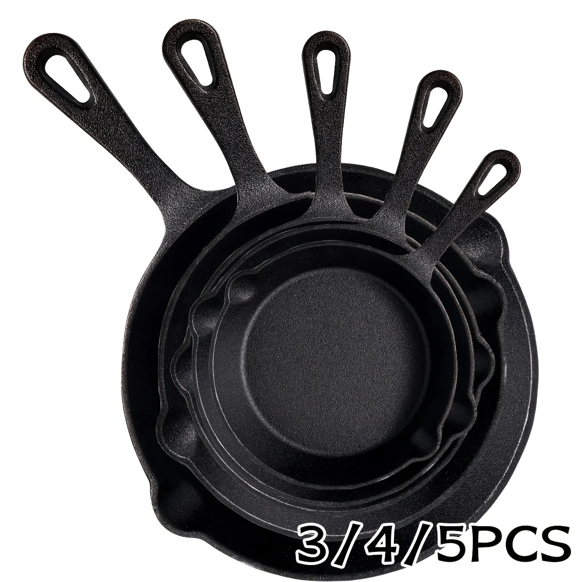 

Heavy Duty Cast Iron Skillet Set - Uncoated Frying Pan with Drip Spout for Frying, Stir-Frying, Cooking & Baking | Perfect Kitchen Cookware for Home Cooking