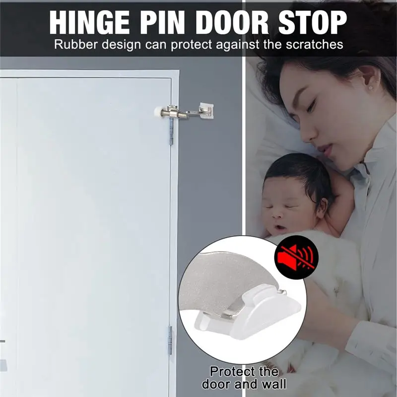 20 حزمة المفصلي دبوس الباب توقف الساتان نحى الباب سدادة قابل للتعديل الثقيلة المفصلي الباب سدادة مع المطاط الوفير نصائح سريع-