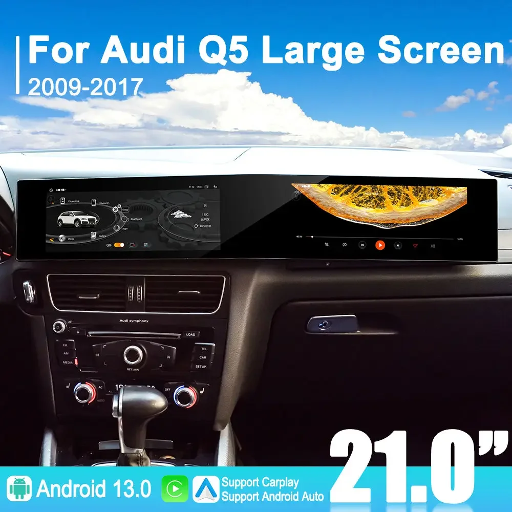 

NaviHua for Audi Q5 2009-2017 New Upgrade 21'' Dual Screen Android Car Radio Multimedia Carplay Car DVD Player Autstereo Monitor