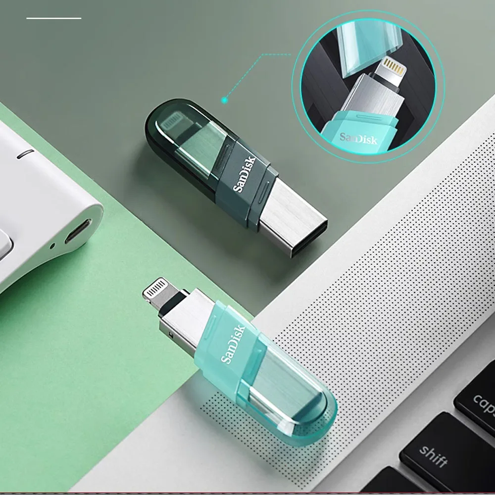 

SanDisk Lightning USB3.0 iXpand флэш-накопитель Luxe 256 ГБ флэш-накопитель 2-в-1 128 ГБ для iPhone/iPad Pro/Mac IX60N/70N/90N