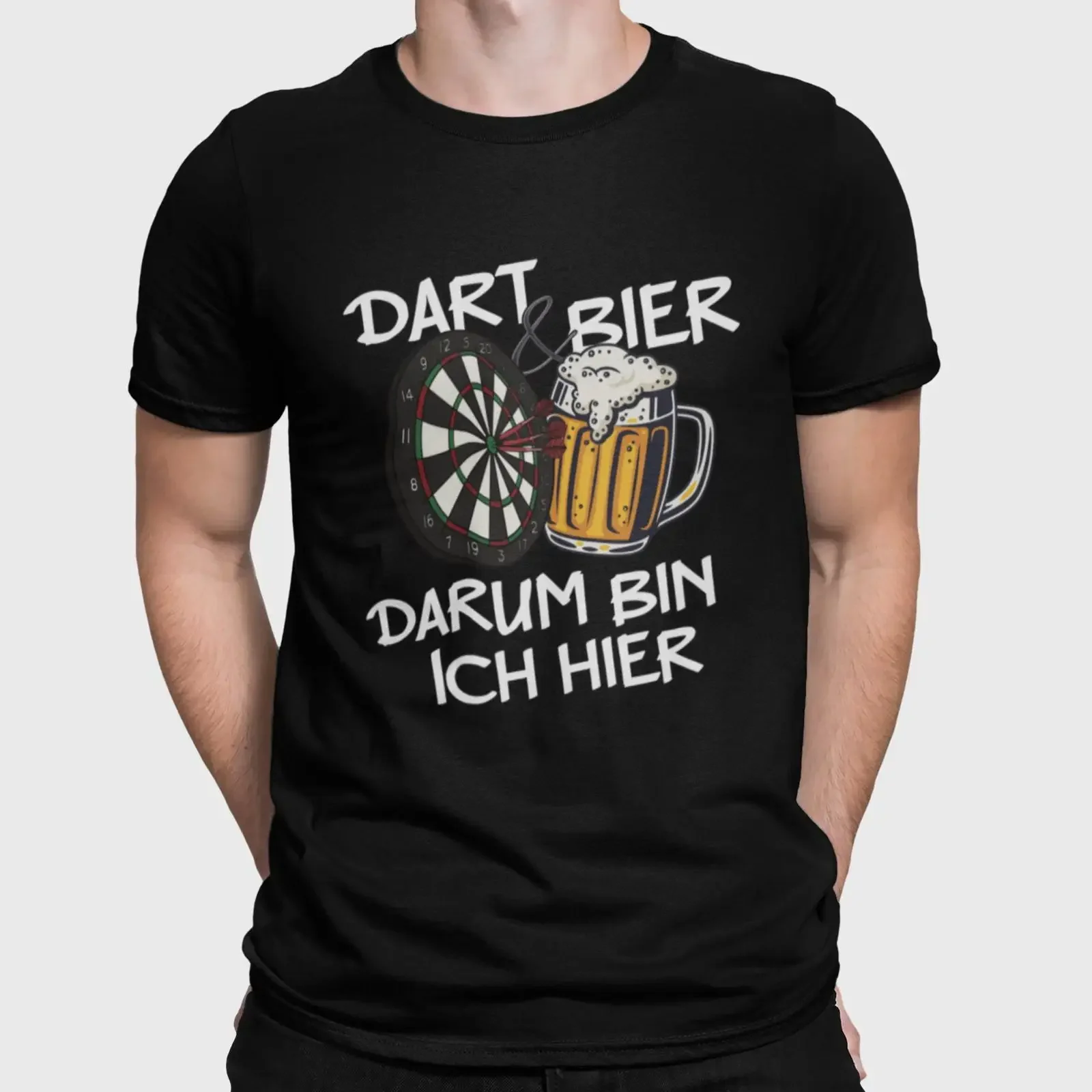 Funny Dart Beer Dartboard T Shirt for Players Drinkers Casual Drinking Darting vintage Washed fashion Versatile Slightly