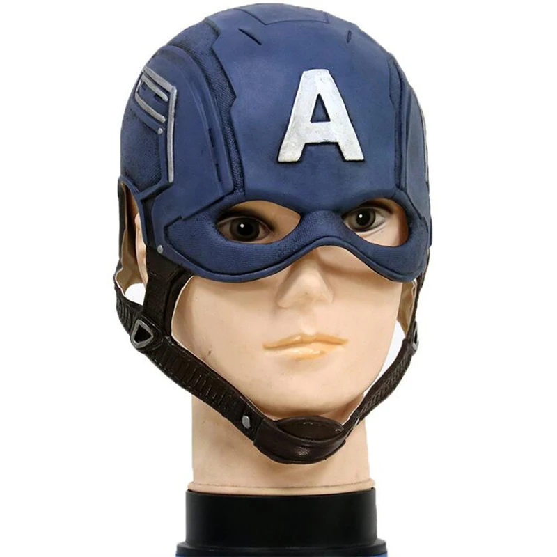 Captain America Cosplay Mask Latex Soft Movie Superhero Adult Party Captain Masks Halloween Costume Props Adult One Size