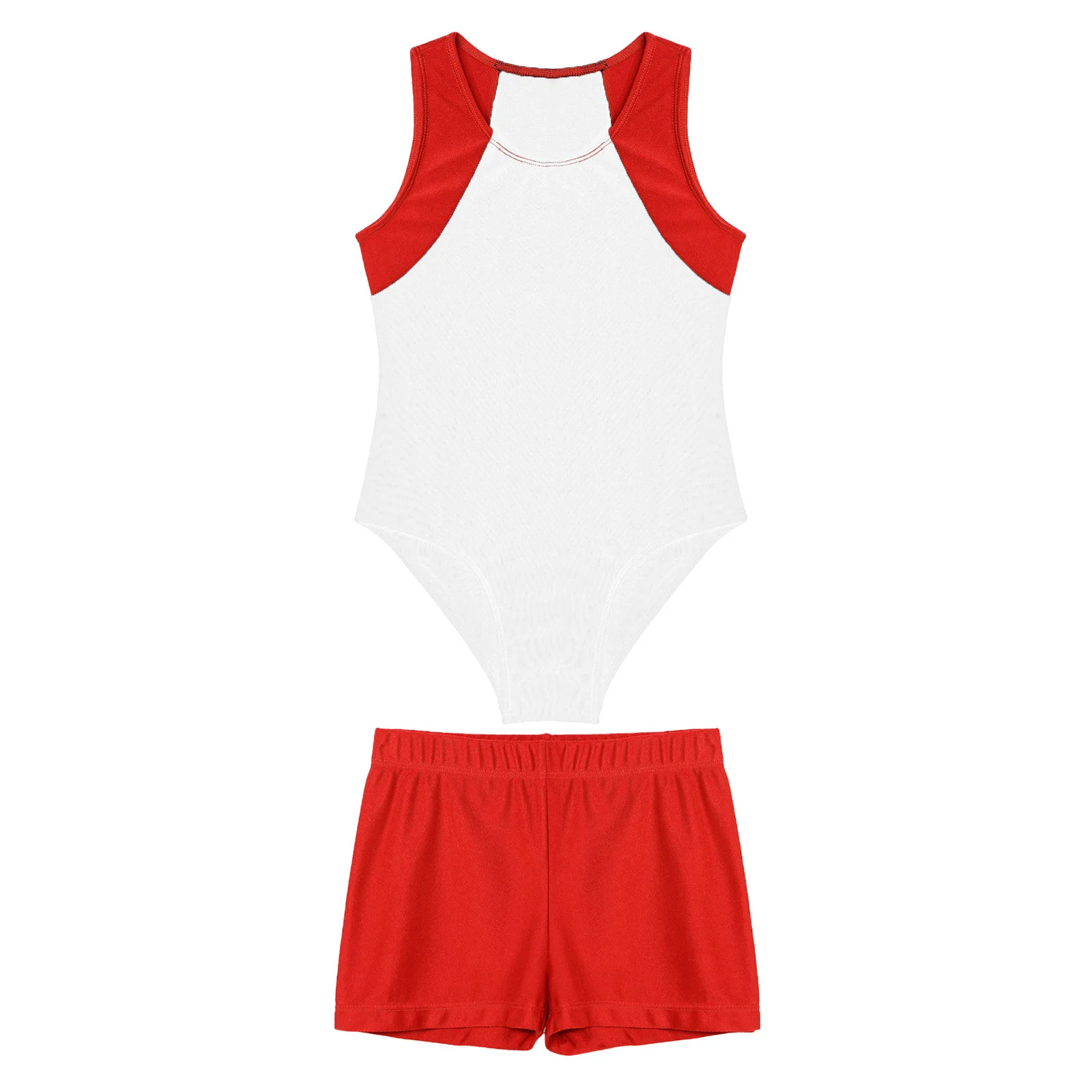 Kids Boys Ballet Leotards Dance Costumes Sleeveless Stretchy Workout Bodysuit Gym Outfit Gymnastics Clothes Jumpsuit with Shorts