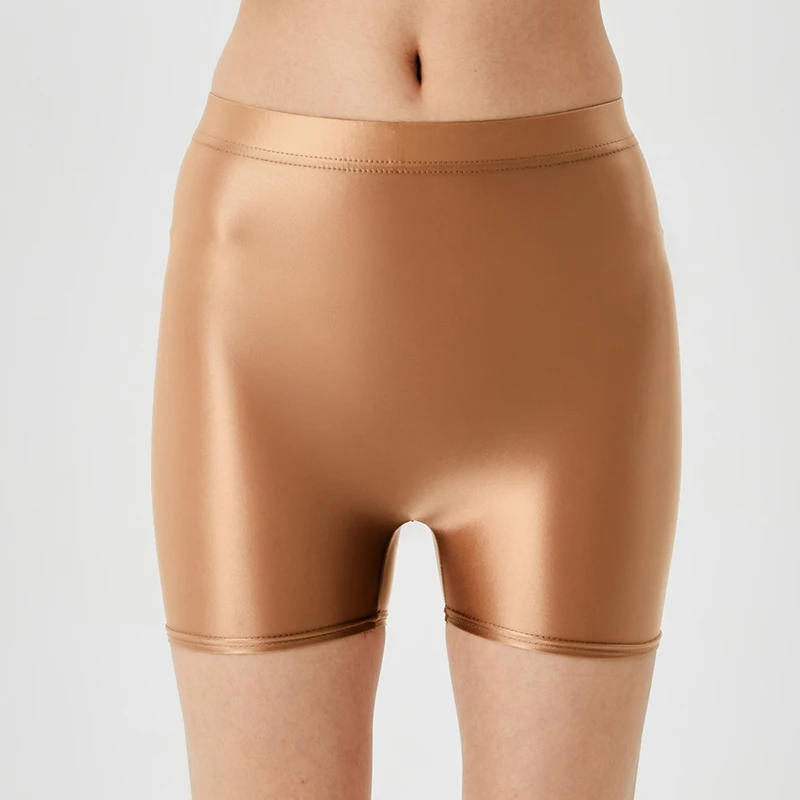 Hot Sexy Exotic Shorts Transparent Glossy Silk Smooth Unisex High Stretch Yoga Shorts Breathable Fashion Quick-Dry Sports Pants