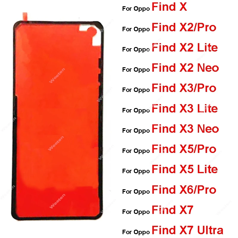 For OPPO Find X X2 X3 X5 X6 Pro Lite Neo Rear Battery Door Housing Cover Adhesive Back Battery Housing Cover Sticker Replacement