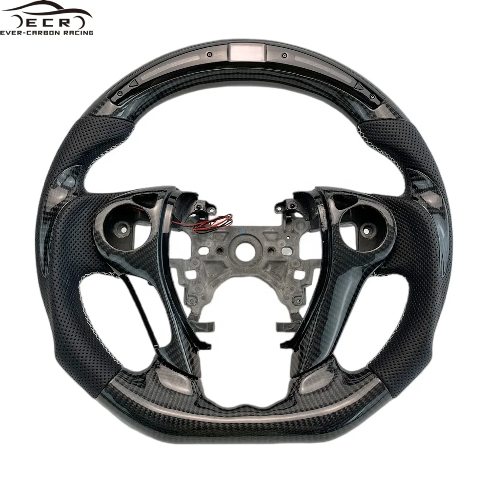 

Ever-Carbon Racing ECR Personal Tailor Flat Bottom LED Carbon Fiber Steering Wheel For Hondas Accord 2017 Steering Wheel