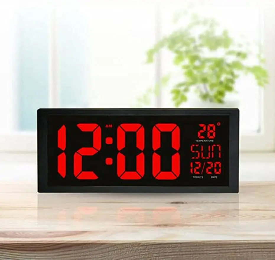 Digital Wall Clock LED Ultra Thin Wall Desk Clock Hall Office Exam Gym Home TOP Modern LED Digital Number Wall Clock Desk Alarm