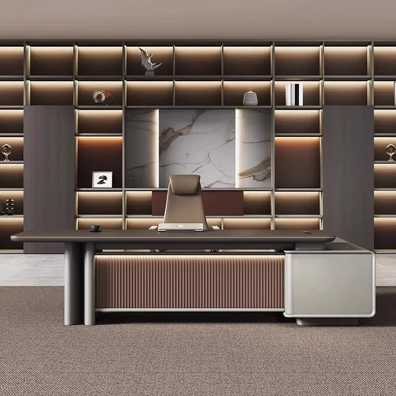 

Офисный стол для босса, современный простой стол для президента, высококачественный атмосферный светильник, роскошный стул, большой классный стол и стул Combina