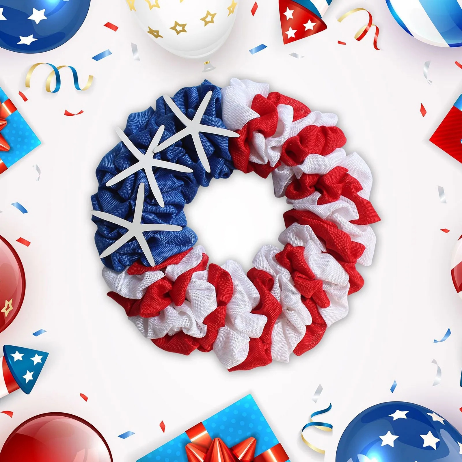 

New Product Independence Day Wreath Artificial Flower Wall Wedding Decoration Flower O-shaped Pendant Holiday Party Wall Hanging