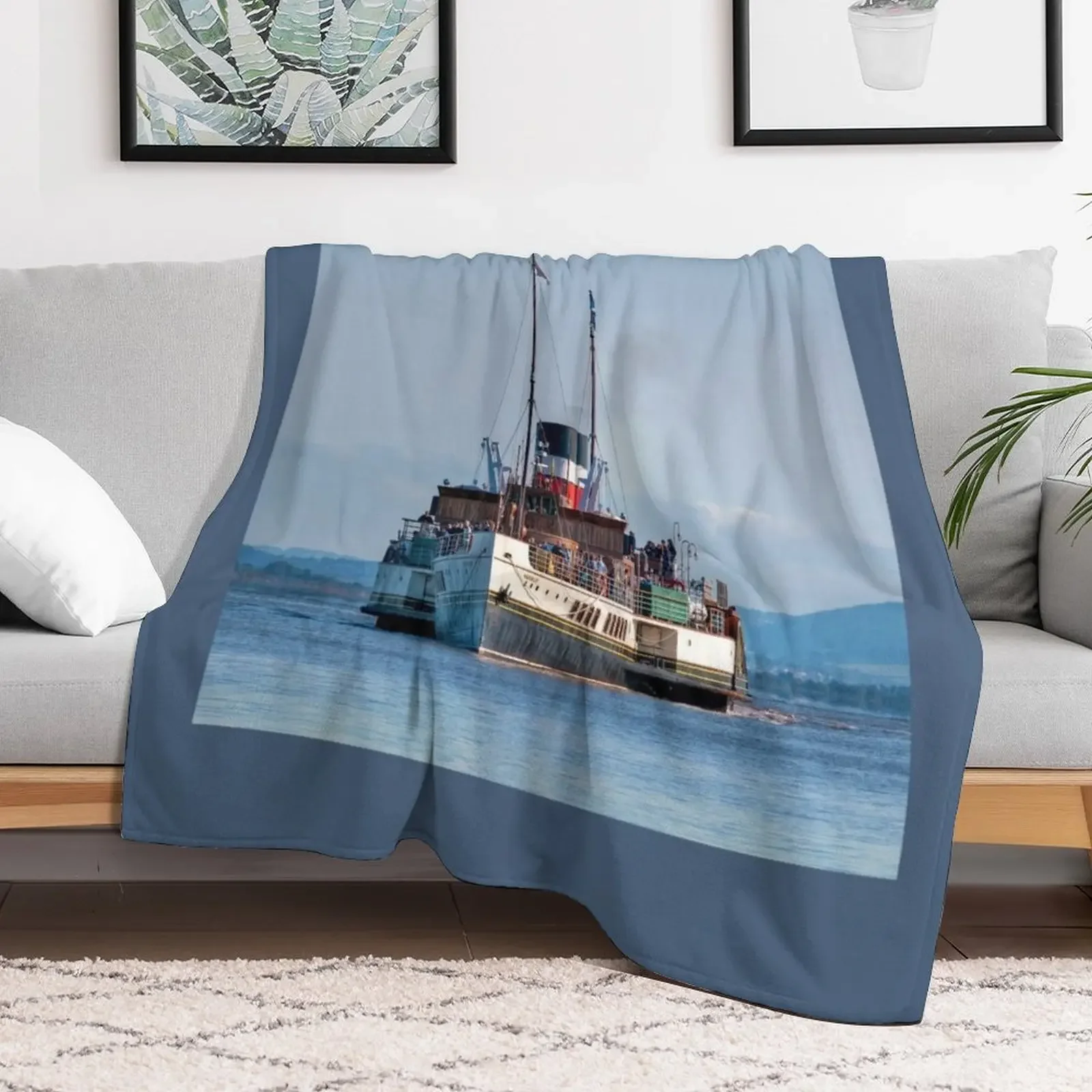 Paddle Steamer Waverley Throw Blanket Polar Vintage Soft Big Cute Plaid Blankets