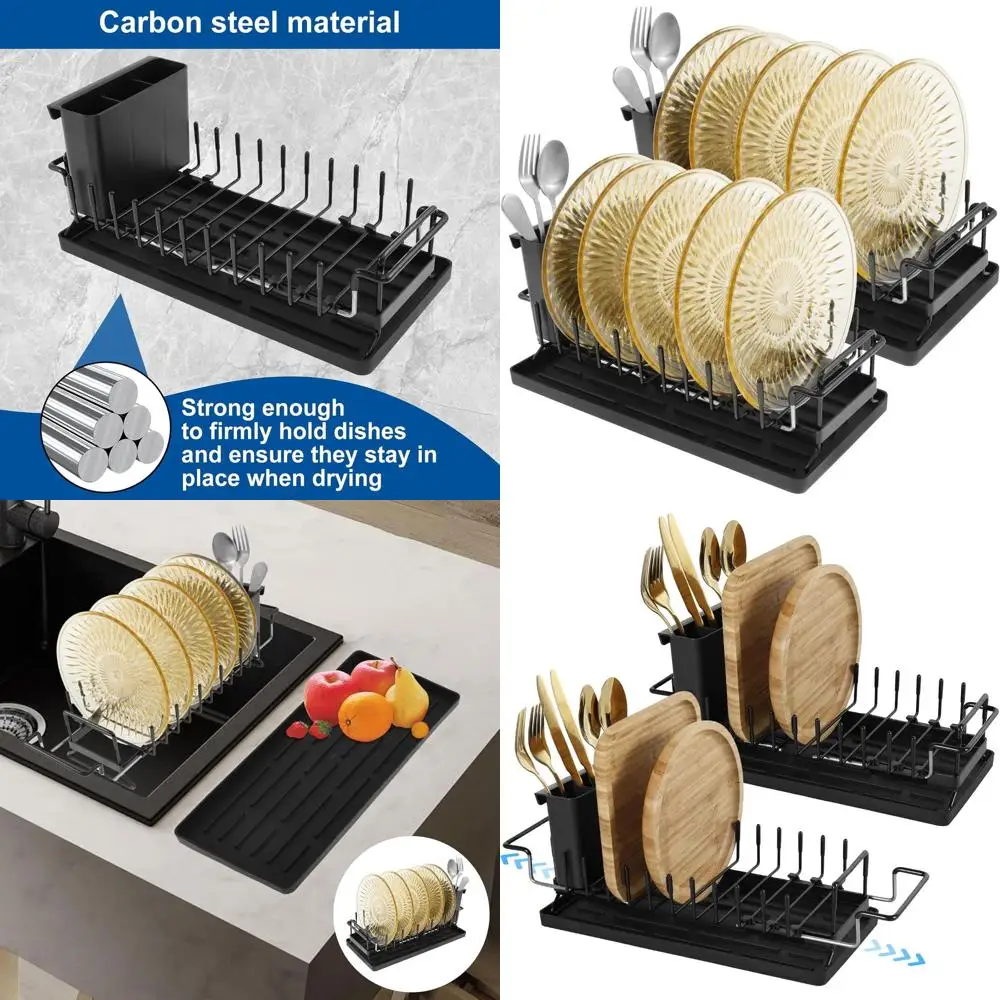 

Выдвижная полка для посуды из углеродистой стали, многофункциональный держатель для посуды, компактный кухонный органайзер для чашек, тарелок и многого другого (Bl)