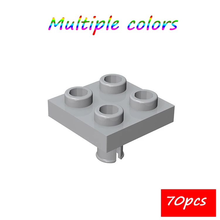 Moc 70 peças 2476 modificado 2x2 com kit de blocos de construção de pino na placa inferior tijolos quebra-cabeça de partículas brinquedos crianças presentes de aniversário para crianças
