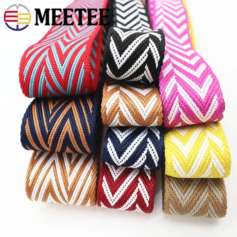 4M 2mm Thick 38mm Polyester Jacquard Webbing Canvas Decorative Ribbon for Strap Belts Tape Bag Backpack DIY Sewing Accessories