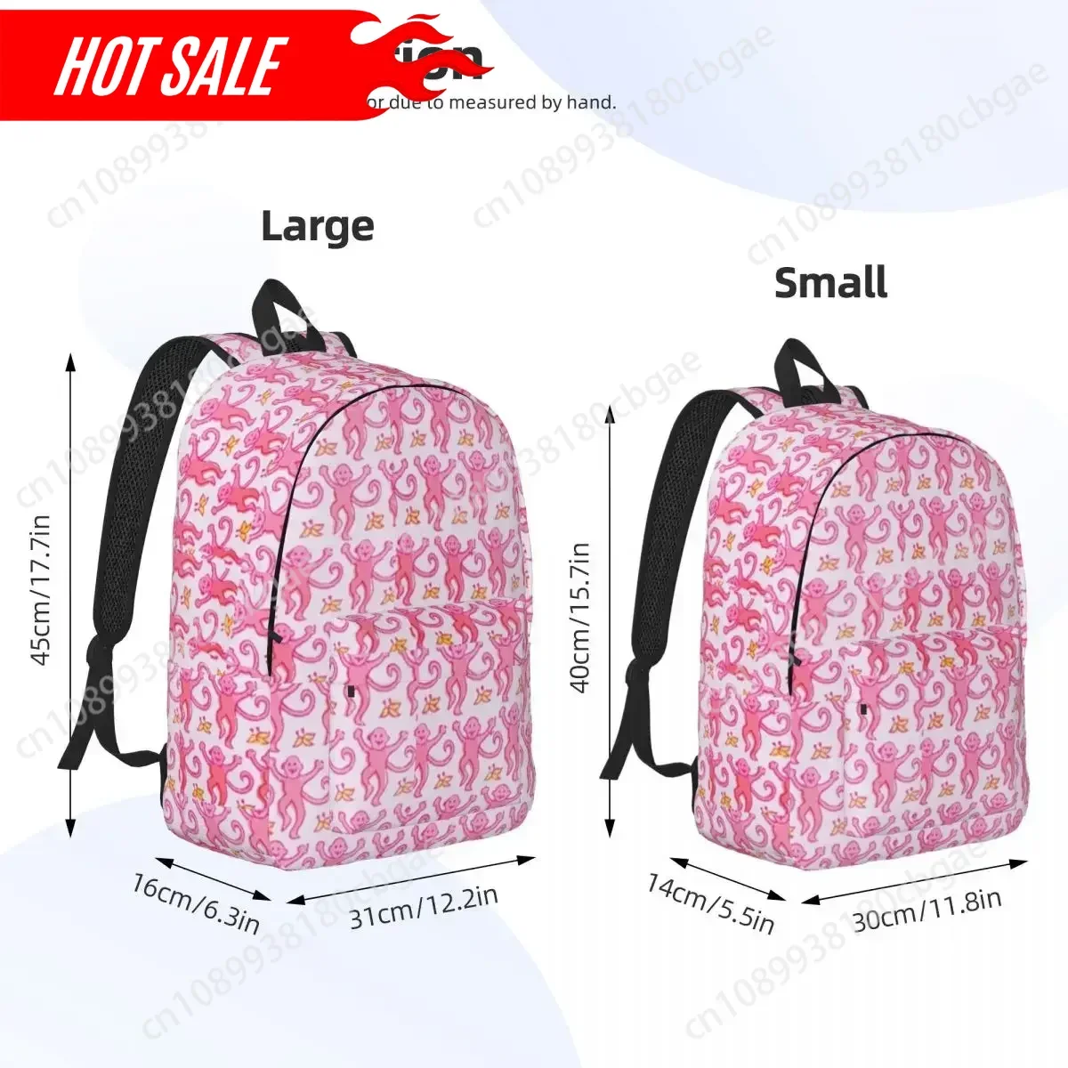 Hot Pink Preppy Monkeys Backpack Animal Outdoor Style Backpacks Student Designer Print School Bags Cool Rucksack Christmas Gift
