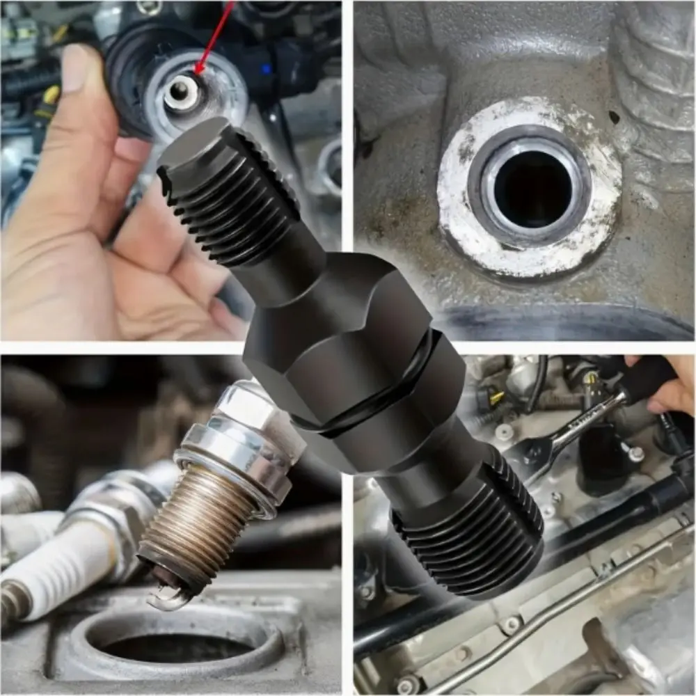 Heavy Duty Spark Plug Thread Chaser Tool Wear Resistant Double-Ended Thread Repair Tool Universal Carbon Steel