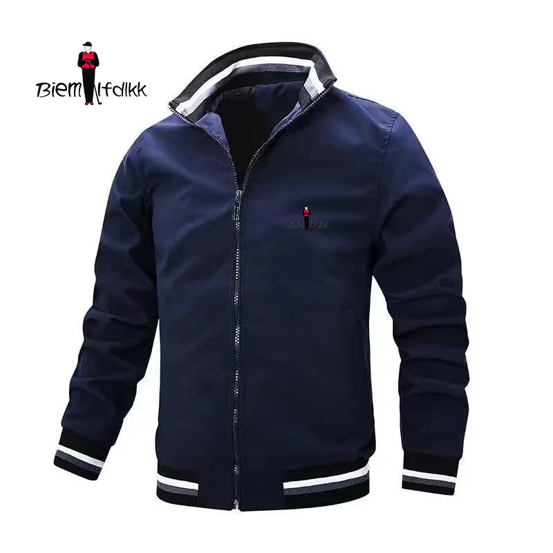 2024 Versatile trendy men\'s autumn and winter new European and American casual outerwear fashion brand high-end outerwear men\'s