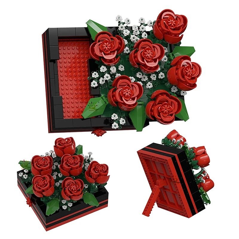 ใหม่ดอกไม้ขาตั้งจอแสดงผล Miniature Building Blocks พืช Succulent MINI 3D เพชรอิฐของเล่นเด็กตกแต่งโต๊ะ