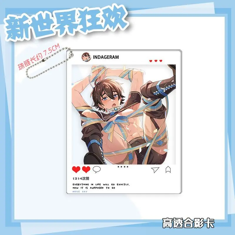 أستر غارو صور بطاقة أنيمي المفاتيح نو كرنفال الرجال مفتاح سلسلة للنساء الإبداعية موضة الشكل الاكريليك كيرينغ قلادة هدية