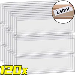 Clear Adhesive Shelf Tag Label Bag Paper Card Labels Pockets DIY Organizing Classify Items Stationery Office Storage Supplies