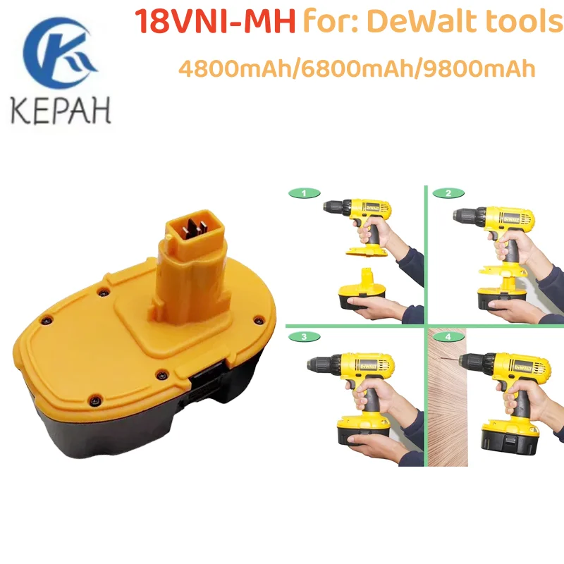 

Powtree 18V 9800mAh nickel hydrogen power tool for Dewalt DC9096 DE9039 DE9095 DW9098 DE9503 DW9096 battery replacement