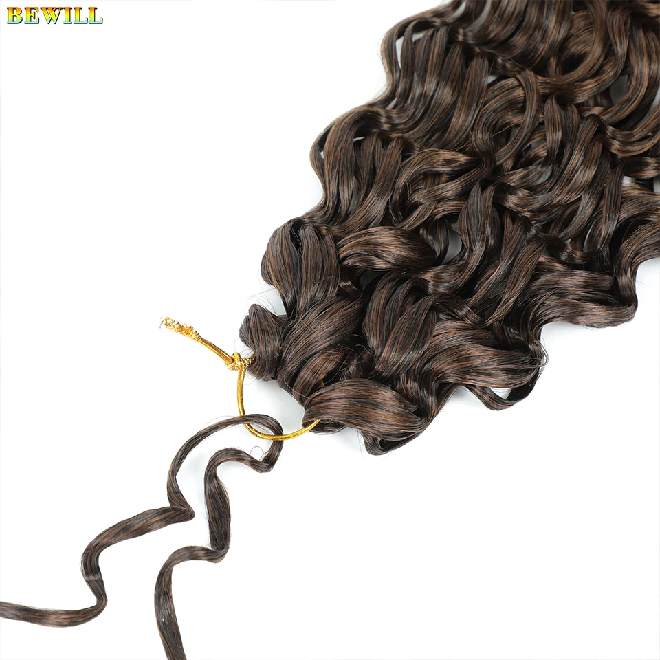 BEWILL GoGo Curl Häkelhaar 14 18 Zoll Wasserwelle Strand Curl Häkelhaar Ombre Synthetische böhmische Zöpfe Haarverlängerungen 1B – Detail 29