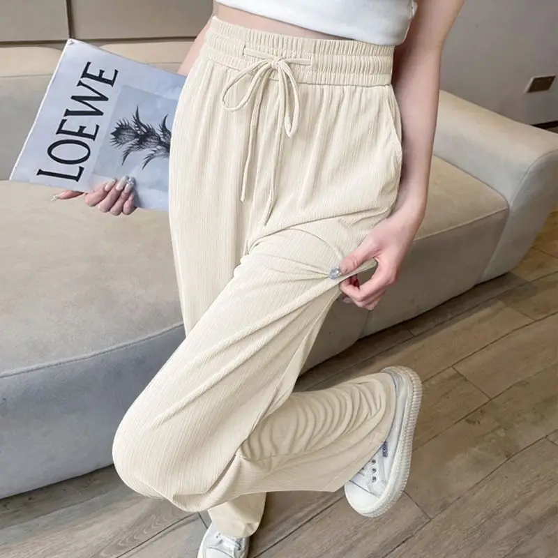 Pantalones Mujer Oficina Mujer Primavera Casual Estilo de negocios Gasa Al aire libre Piernas anchas Transpirable Escena urbana Cómodo Todo fósforo