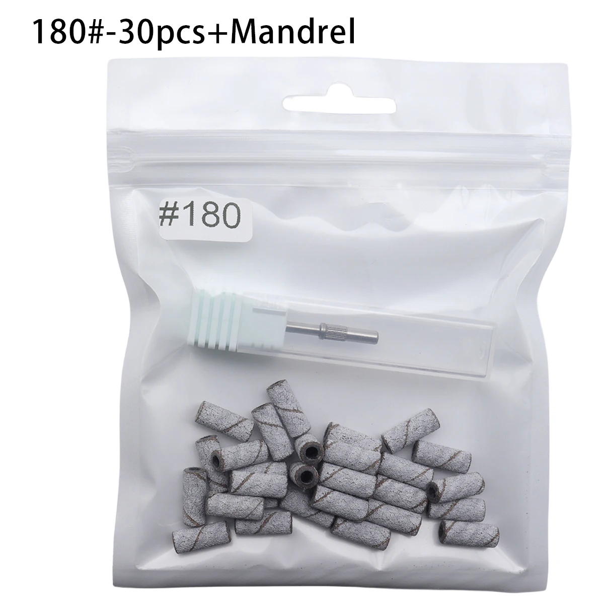 31pcs per set 3mm Mandrel with Sanding Bands Pink Mini Zebra Sanding Bands Stainless Steel Nail Drill Bits Mandrel 3 Grits