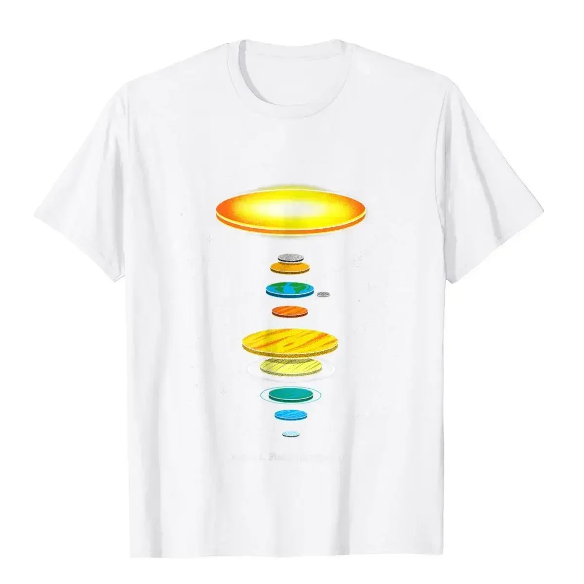 Shirt.Woot Flat Solar System TShirt Fitted Men Top T-Shirts Group Tops Tees Cotton Printed Harajuku Streetwear